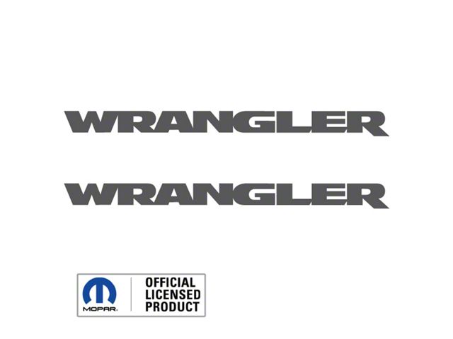 WRANGLER Small Side Logo; Dark Gray (07-24 Jeep Wrangler JK & JL)