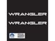 WRANGLER Small Side Logo; Gloss White (97-06 Jeep Wrangler TJ)