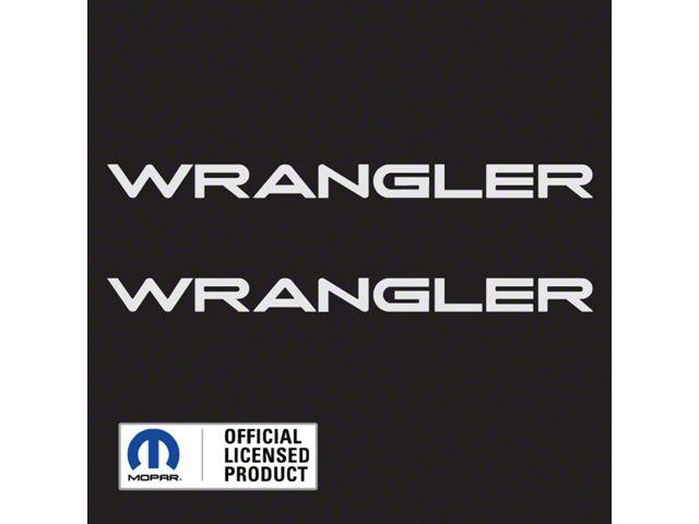 WRANGLER Small Side Logo; Matte White (97-06 Jeep Wrangler TJ)