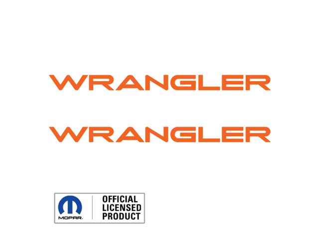 WRANGLER Small Side Logo; Orange (97-06 Jeep Wrangler TJ)