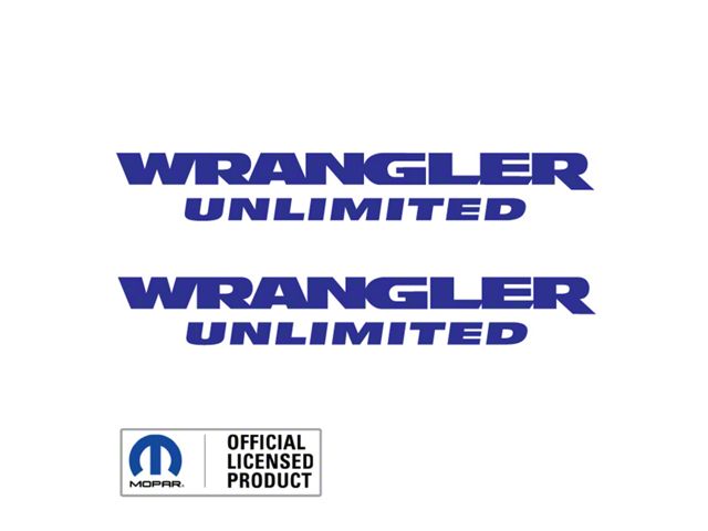 WRANGLER UNLIMITED Small Side Logo; Blue (07-18 Jeep Wrangler JK)