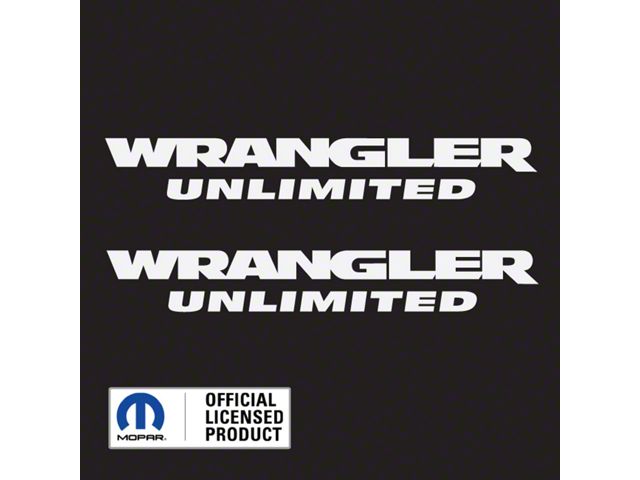 WRANGLER UNLIMITED Small Side Logo; Gloss White (07-18 Jeep Wrangler JK)