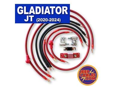 JeepCables Big 7 Battery Cable Kit; 1/0GA (20-25 3.6L Jeep Gladiator JT)