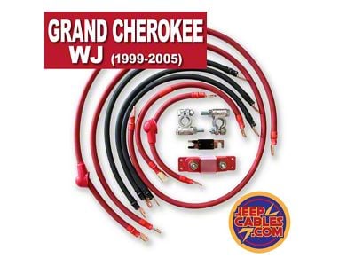 JeepCables Big 7 Battery Cable Kit; 1/0GA (99-04 4.0L Jeep Grand Cherokee WJ)