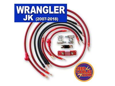 JeepCables Big 7 Battery Cable Kit; 1/0GA (12-18 3.6L Jeep Wrangler JK)