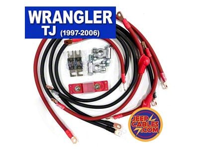 JeepCables Big 7 Battery Cable Kit; 1/0GA (99-06 2.4L Jeep Wrangler TJ)