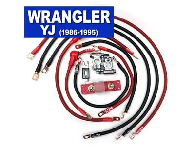 JeepCables Big 7 Battery Cable Kit; 1/0GA (87-90 2.5L Jeep Wrangler YJ)