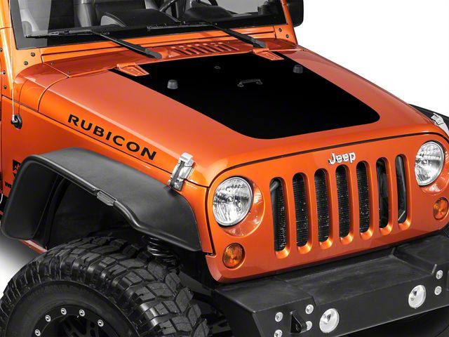 SEC10 Hood Decal; Gloss Black (07-18 Jeep Wrangler JK)