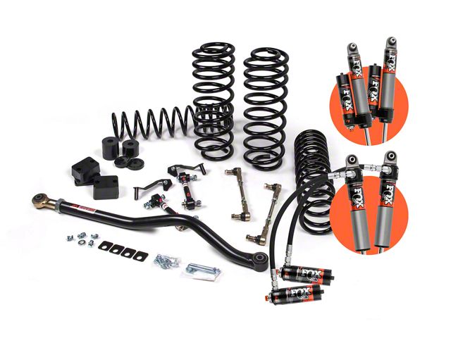 JKS Manufacturing 2-Inch J-Venture Suspension Lift Kit with FOX 2.5 Performance Elite Series Shocks (21-24 Jeep Wrangler JL 4xe)