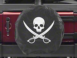 Jolly Roger Spare Tire Cover; Black (66-18 Jeep CJ5, CJ7, Wrangler YJ, TJ & JK)