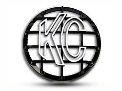 KC HiLiTES 6-Inch Daylighter and Slimlite Round Light Stone Guard; Black with White KC Logo