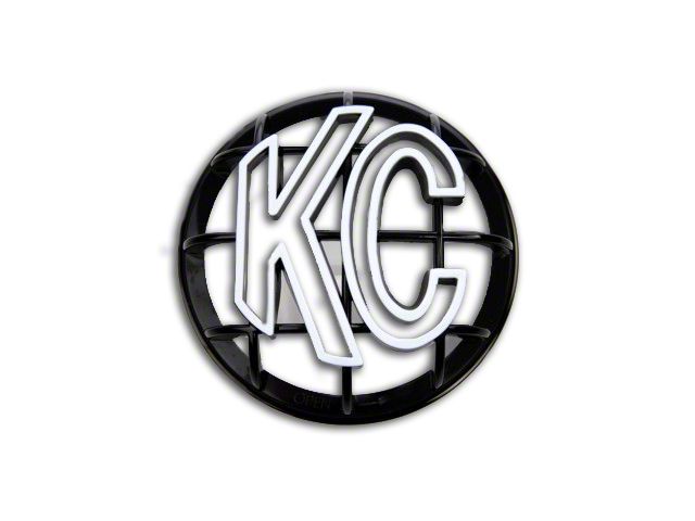 KC HiLiTES 5-Inch Apollo Series Round Light Stone Guard; Black with White KC Logo