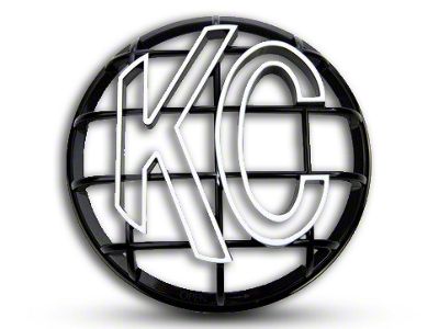 KC HiLiTES 6-Inch Apollo Series Round Light Stone Guard; Black with White KC Logo