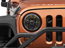 KC HiLiTES 7-Inch Gravity Pro LED Headlight; Black Housing; Clear Lens (07-18 Jeep Wrangler JK)