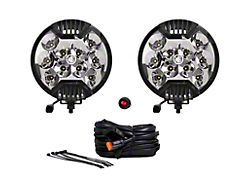 KC HiLiTES 6-Inch SlimLite Round LED Lights; Spot Beam; Black (Universal; Some Adaptation May Be Required)