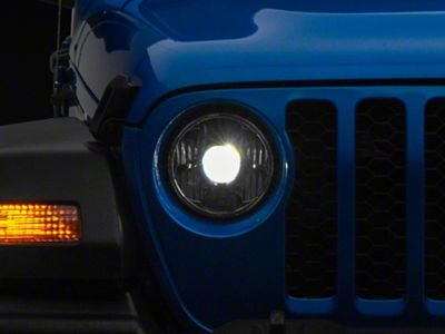 KC HiLiTES 7-Inch Gravity Pro LED Headlights; Black Housing; Clear Lens (20-24 Jeep Gladiator JT)