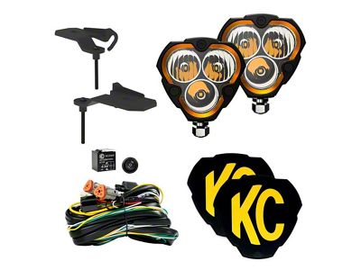 KC HiLiTES FLEX ERA 3 2-Light System with Ditch Light Mount; Combo Beam (20-24 Jeep Gladiator JT Mojave)