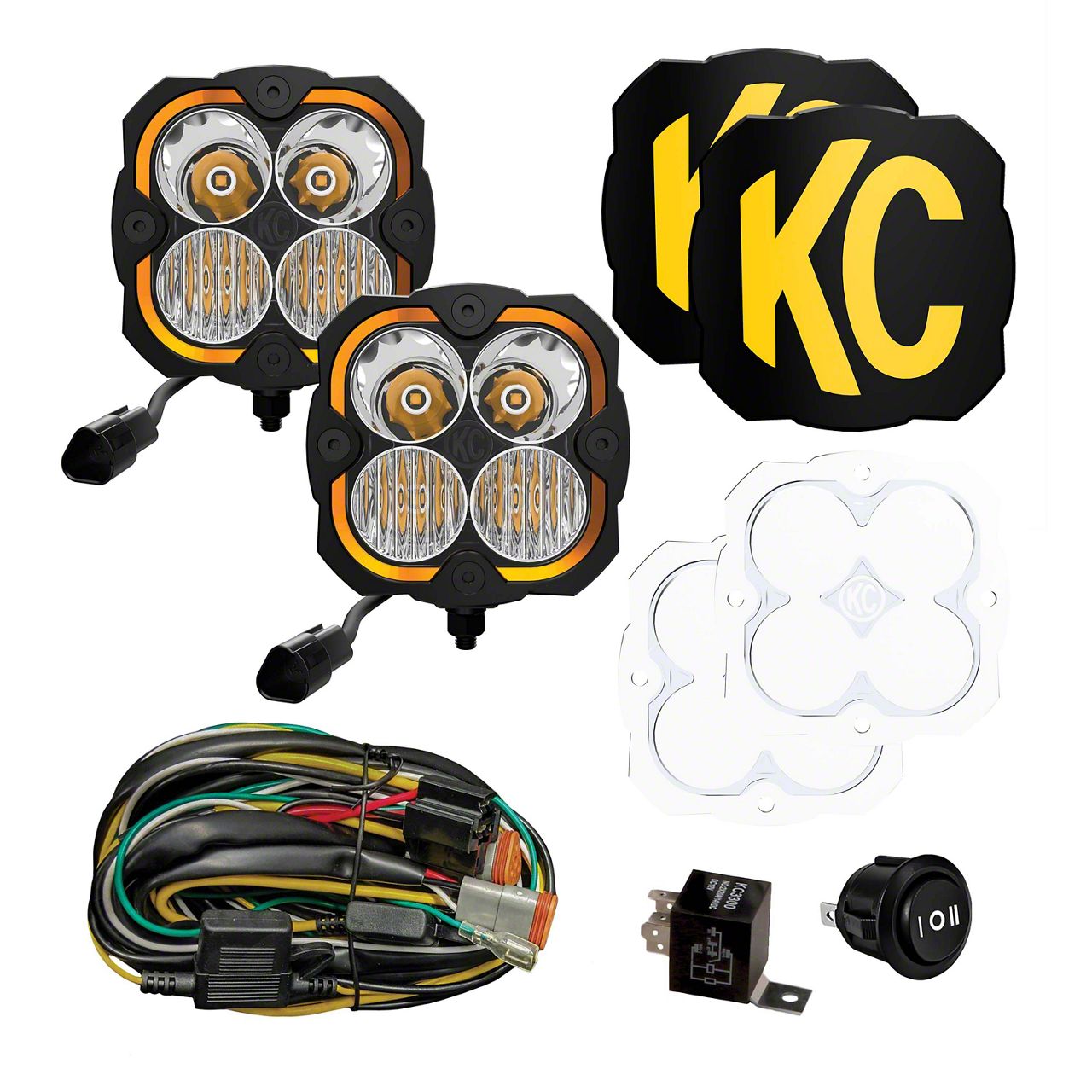 KC HiLiTES Jeep Wrangler FLEX ERA 4 2-Light Master Kit 0289 (Universal ...