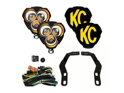 KC HiLiTES FLEX ERA 3 2-Light System with Ditch Light Mount; Spot Beam (16-23 Tacoma)