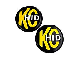 KC HiLiTES 8-Inch Rally 800/Pro-Sport/Carbon POD Light Vinyl Covers; Black with Yellow KC HID Logo