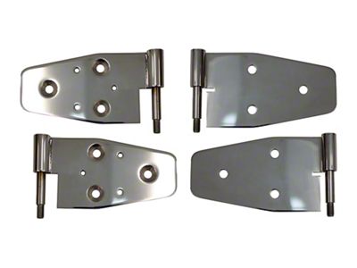 Door Hinge; Set of 4; Polished Stainless Steel (97-06 Jeep Wrangler TJ)