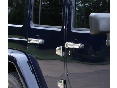 Exterior Door Handle Covers; Polished (07-18 Jeep Wrangler JK 4-Door)