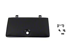 Glove Box Door; Black Powder Coated Stainless Steel (72-86 Jeep CJ5 & CJ7)