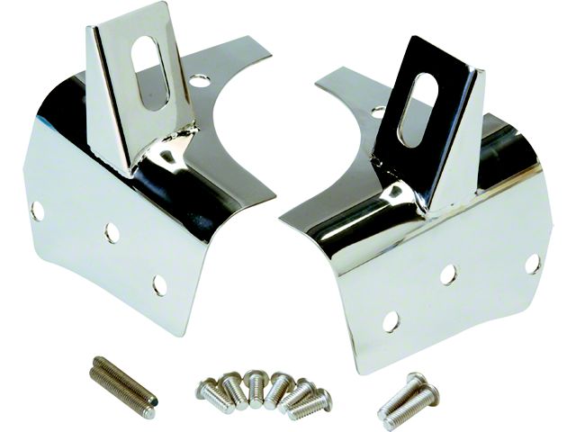 Light Bracket; Polished Stainless Steel; Pair (97-06 Jeep Wrangler TJ)