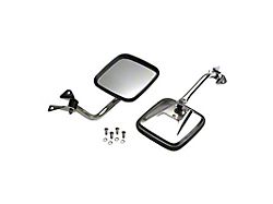 Mirror Kit; Polished Stainless Steel; Pair (87-95 Jeep Wrangler YJ)