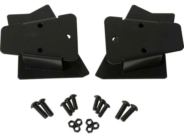 Mirror Relocation Bracket; Black Powder Coated Stainless Steel; Pair (03-06 Jeep Wrangler TJ)