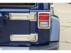 Tailgate Hinge Overlays; Polished (07-18 Jeep Wrangler JK)