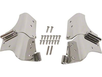 Windshield Hinge; Polished Stainless Steel; Pair (97-06 Jeep Wrangler TJ)