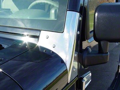 Windshield Support; Polished (07-18 Jeep Wrangler JK)