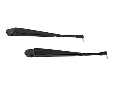 Windshield Wiper Arm; Black Powder Coated Stainless Steel; Pair (87-95 Jeep Wrangler YJ)