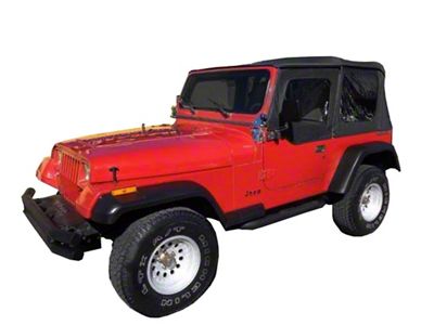 King 4WD Premium Replacement Soft Top with Tinted Windows; Black Diamond (87-95 Jeep Wrangler YJ)