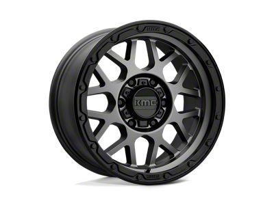 KMC Grenade Off-Road Matte Gray with Matte Black Lip 6-Lug Wheel; 16x8; -6mm Offset (03-09 4Runner)