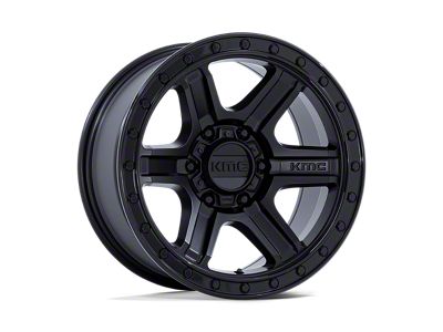 KMC Outrun Matte Black with Gloss Black Lip 6-Lug Wheel; 18x9; 18mm Offset (03-09 4Runner)