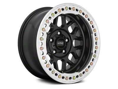 KMC Grenade Crawl Beadlock Satin Black 6-Lug Wheel; 18x9; 10mm Offset (04-15 Titan)