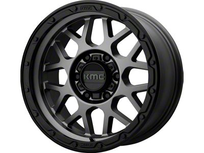 KMC Grenade Off-Road Matte Gray with Matte Black Lip 6-Lug Wheel; 20x9; 18mm Offset (04-15 Titan)