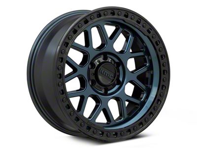 KMC GRS Midnight Blue with Gloss Black Lip 6-Lug Wheel; 18x9; -12mm Offset (04-15 Titan)