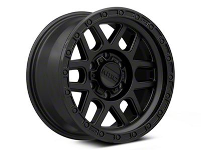 KMC Mesa Satin Black with Gloss Black Lip 6-Lug Wheel; 18x9; 18mm Offset (04-15 Titan)