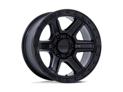 KMC Outrun Matte Black with Gloss Black Lip 6-Lug Wheel; 18x9; 18mm Offset (04-15 Titan)