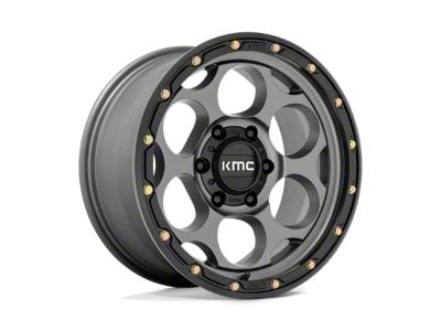 KMC Dirty Harry Satin Gray with Black Lip 6-Lug Wheel; 17x8.5; 18mm Offset (05-15 Tacoma)