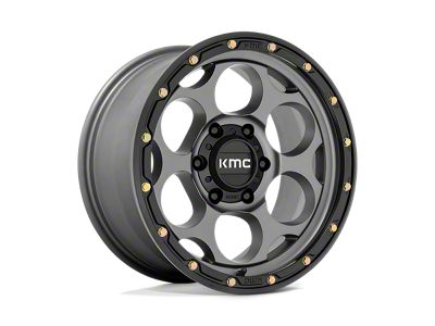 KMC Dirty Harry Satin Gray with Black Lip 6-Lug Wheel; 17x8.5; 0mm Offset (05-15 Tacoma)