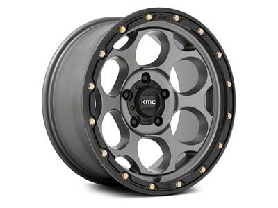 KMC Dirty Harry Satin Gray with Black Lip 6-Lug Wheel; 18x8.5; 18mm Offset (05-15 Tacoma)