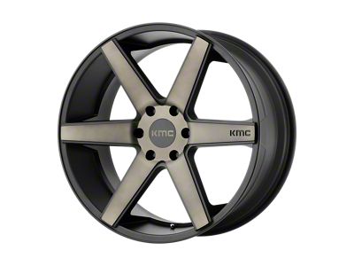 KMC District Truck Matte Black Dark Tint 6-Lug Wheel; 24x9; 30mm Offset (05-15 Tacoma)