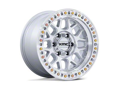 KMC GRS Gloss Silver with Machined Face 6-Lug Wheel; 17x9; 0mm Offset (05-15 Tacoma)