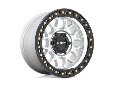 KMC GRS Machined with Satin Black Lip 6-Lug Wheel; 17x9; -12mm Offset (05-15 Tacoma)