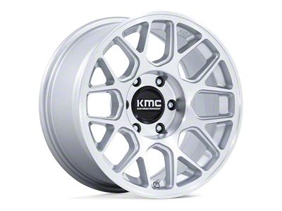 KMC Hatchet Gloss Silver with Machined Face 6-Lug Wheel; 17x8.5; 25mm Offset (05-15 Tacoma)