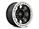KMC Riot Beadlock Satin Black with Machined Ring 6-Lug Wheel; 17x9; -12mm Offset (05-15 Tacoma)